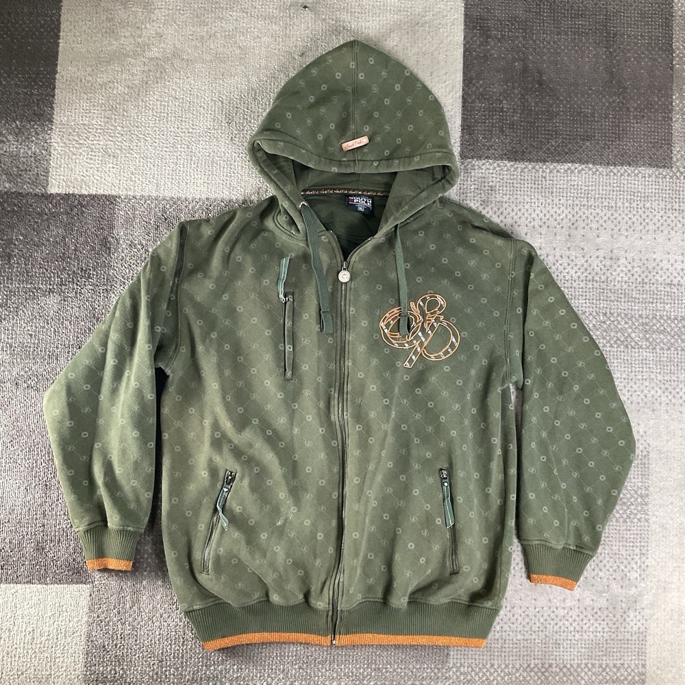Vtg Y2K South Pole AOP Jesse Pinkman Full‎ Zip Jacket Mos Green Mens XL Grunge